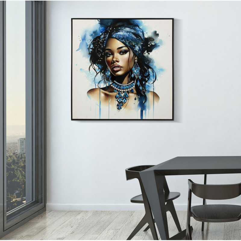 PEINTURE SUR TOILE LAQUÉE ALTEA -B- AVEC CADRE CM 82X4X82