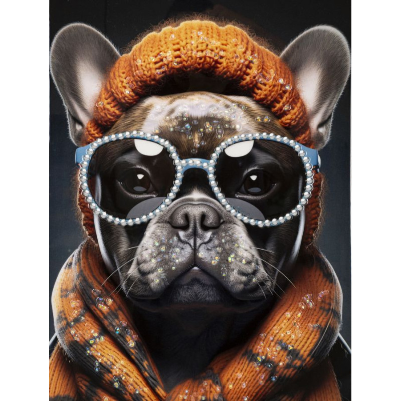 PEINTURE SUR TOILE LAQUÉE BAD BULLY -A- AVEC CADRE CM 42,5X2,8X82,5