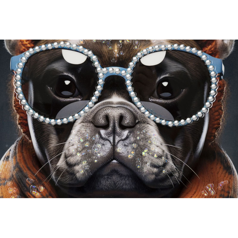 PEINTURE SUR TOILE LAQUÉE BAD BULLY -A- AVEC CADRE CM 42,5X2,8X82,5