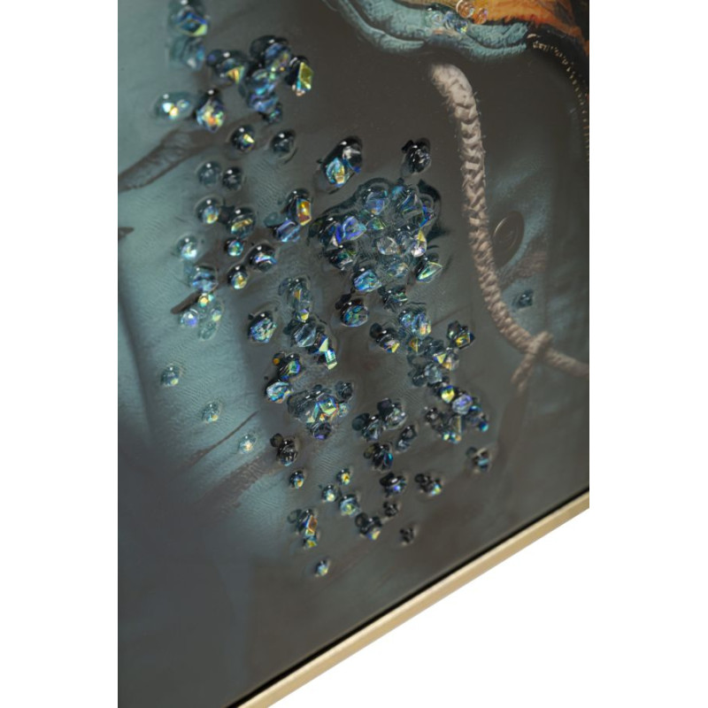 PEINTURE SUR TOILE LAQUÉE BAD BULLY -N- AVEC CADRE CM 42,5X2,8X82,5