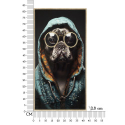 PEINTURE SUR TOILE LAQUÉE BAD BULLY -N- AVEC CADRE CM 42,5X2,8X82,5