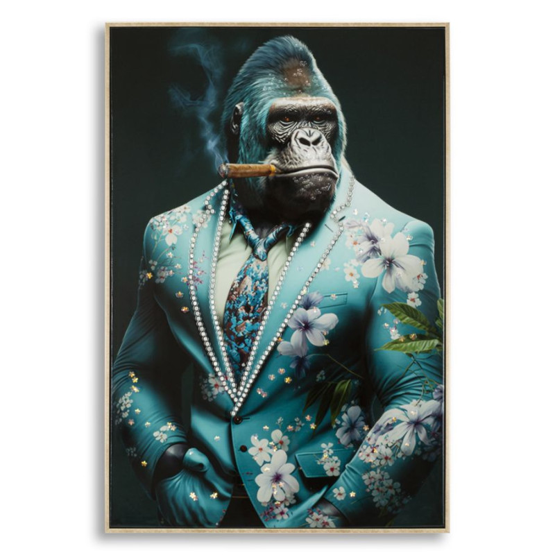 PEINTURE SUR TOILE LAQUÉE KONGY -A- AVEC CADRE CM 62X4X92