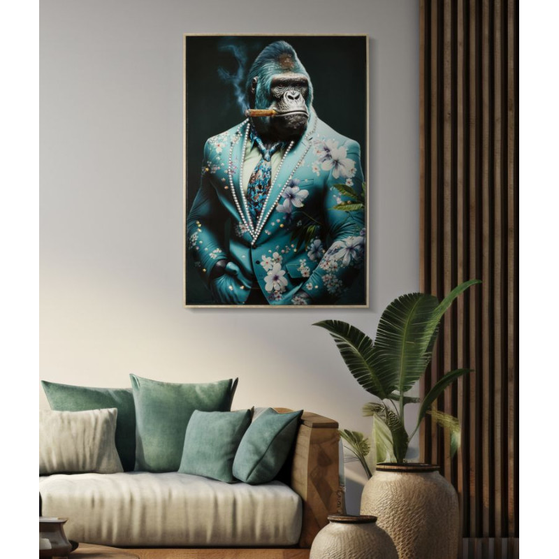 PEINTURE SUR TOILE LAQUÉE KONGY -A- AVEC CADRE CM 62X4X92