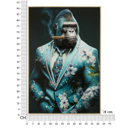 PEINTURE SUR TOILE LAQUÉE KONGY -A- AVEC CADRE CM 62X4X92