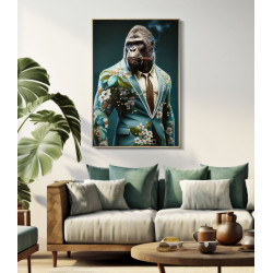 PEINTURE SUR TOILE LAQUÉE KONGY -B- AVEC CADRE CM 62X4X92