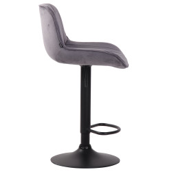 Tabouret de bar Lentini en velours gris foncé