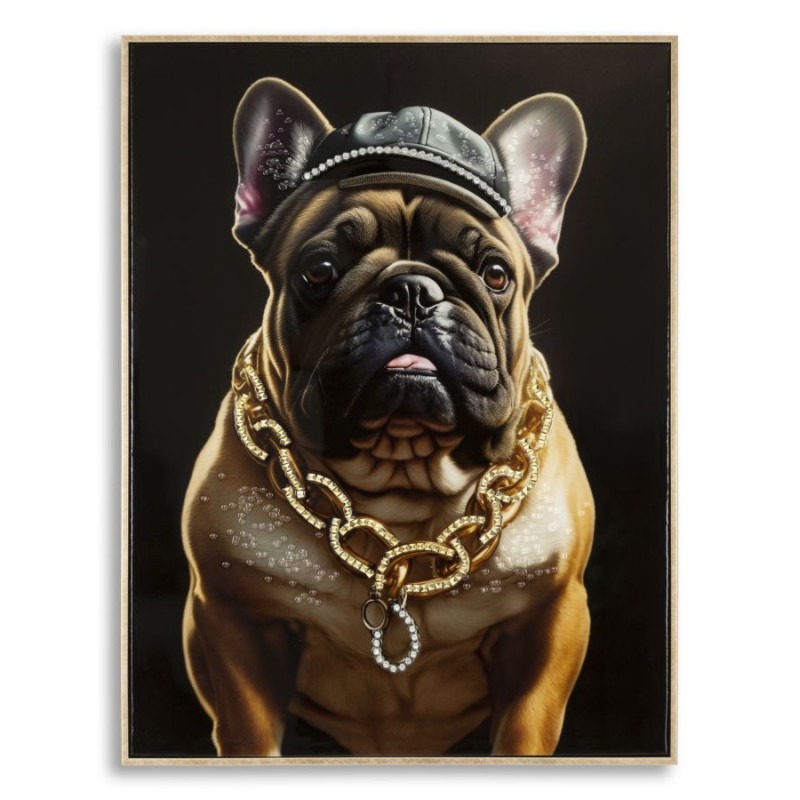 PEINTURE SUR TOILE LAQUÉE BULLY AVEC CADRE CM 62X4X82
