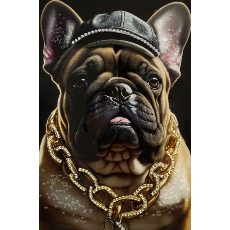 PEINTURE SUR TOILE LAQUÉE BULLY AVEC CADRE CM 62X4X82