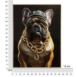 PEINTURE SUR TOILE LAQUÉE BULLY AVEC CADRE CM 62X4X82