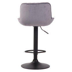 Tabouret de bar Lentini en velours gris foncé