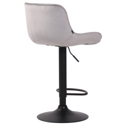 Tabouret de bar Lentini en velours gris