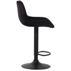 Tabouret de bar Lentini en velours noir