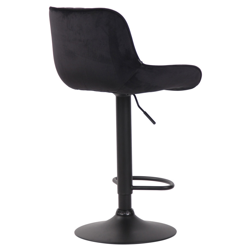 Tabouret de bar Lentini en velours noir