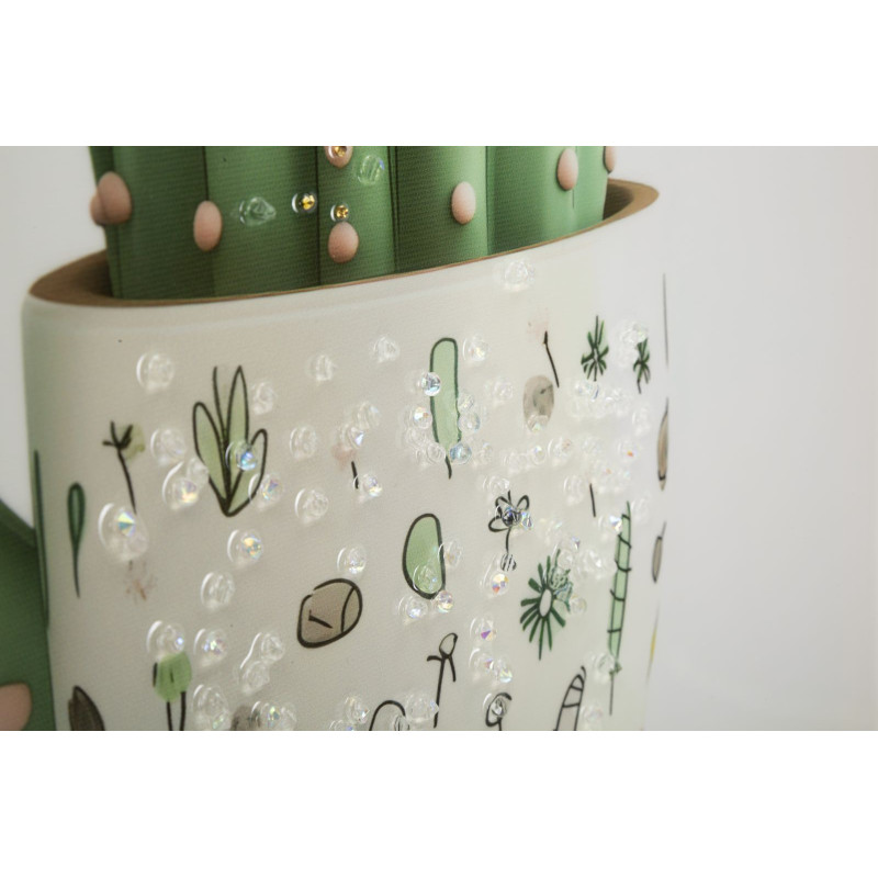 IMPRESSION SUR TOILE LAQUÉE AVEC CADRE POT DE CACTUS -B- CM 40X2,8X40
