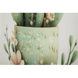 IMPRESSION SUR TOILE LAQUÉE AVEC CADRE POT DE CACTUS -D- CM 40X2,8X40