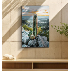IMPRESSION SUR TOILE LAQUÉE AVEC CADRE CACTUS -A- CM 60X4X90