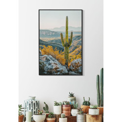 IMPRESSION SUR TOILE LAQUÉE AVEC CADRE CACTUS -B- CM 60X4X90