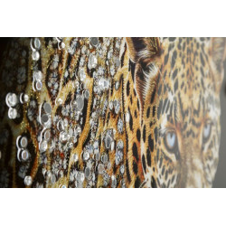 PEINTURE SUR TOILE LAQUÉE JAGUAR AVEC CADRE -A- CM 82X4X82