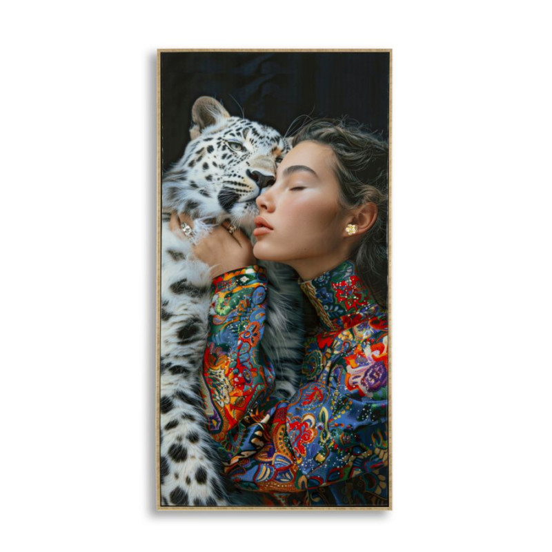 PEINTURE SUR TOILE LAQUÉE MOIRA AVEC CADRE -A- CM 52X4X102