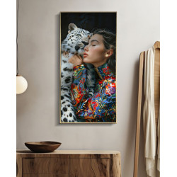 PEINTURE SUR TOILE LAQUÉE MOIRA AVEC CADRE -A- CM 52X4X102
