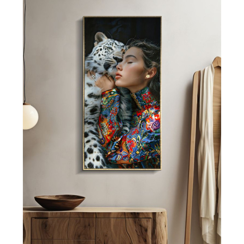 PEINTURE SUR TOILE LAQUÉE MOIRA AVEC CADRE -A- CM 52X4X102