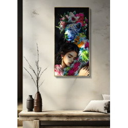 PEINTURE SUR TOILE LAQUÉE MOIRA AVEC CADRE -B- CM 52X4X102