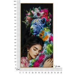 PEINTURE SUR TOILE LAQUÉE MOIRA AVEC CADRE -B- CM 52X4X102