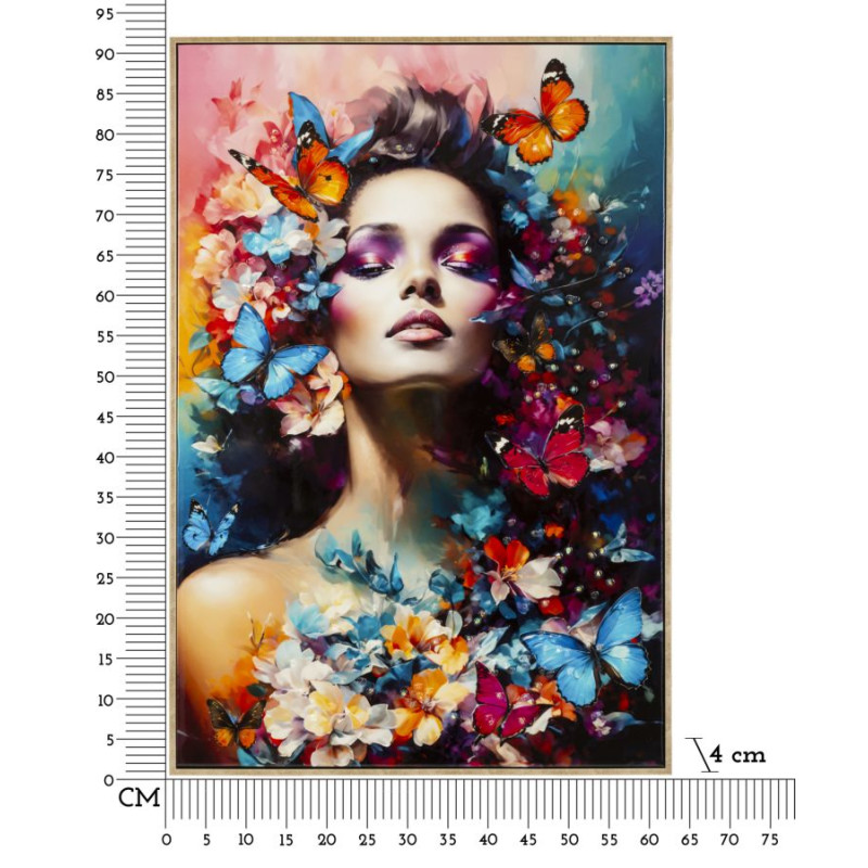 PEINTURE SUR TOILE LAQUÉE MARTY AVEC CADRE -A- CM 62X4X92