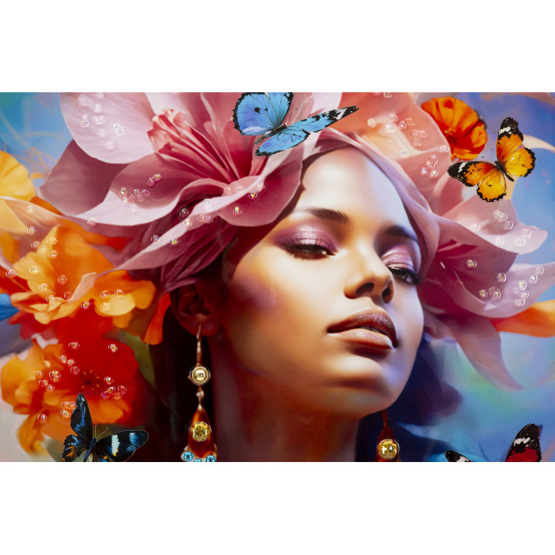 PEINTURE SUR TOILE LAQUÉE MARTY AVEC CADRE -B- CM 62X4X92