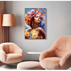 PEINTURE SUR TOILE LAQUÉE MARTY AVEC CADRE -B- CM 62X4X92