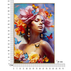PEINTURE SUR TOILE LAQUÉE MARTY AVEC CADRE -B- CM 62X4X92