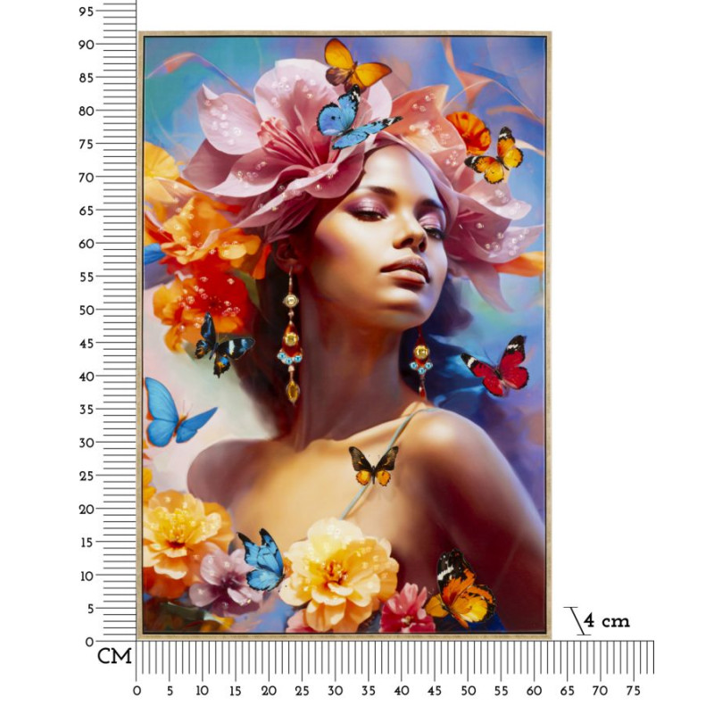 PEINTURE SUR TOILE LAQUÉE MARTY AVEC CADRE -B- CM 62X4X92