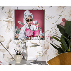 PEINTURE SUR TOILE LAQUÉE SPA DE LUXE AVEC CADRE -A- CM 82X4X82