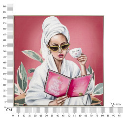 PEINTURE SUR TOILE LAQUÉE SPA DE LUXE AVEC CADRE -A- CM 82X4X82