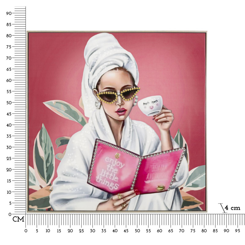 PEINTURE SUR TOILE LAQUÉE SPA DE LUXE AVEC CADRE -A- CM 82X4X82