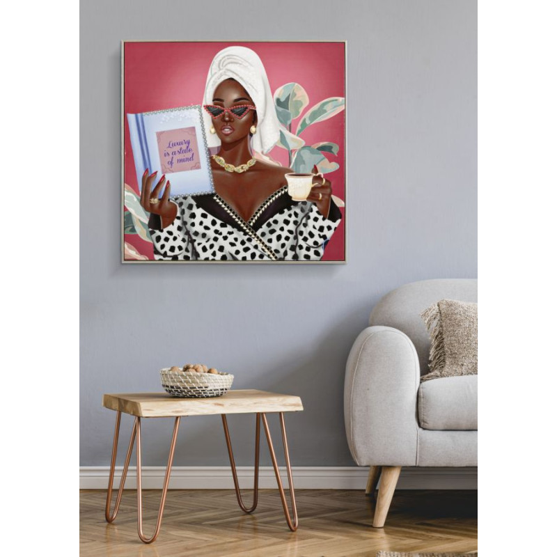 PEINTURE SUR TOILE LAQUÉE SPA DE LUXE AVEC CADRE -B- CM 82X4X82