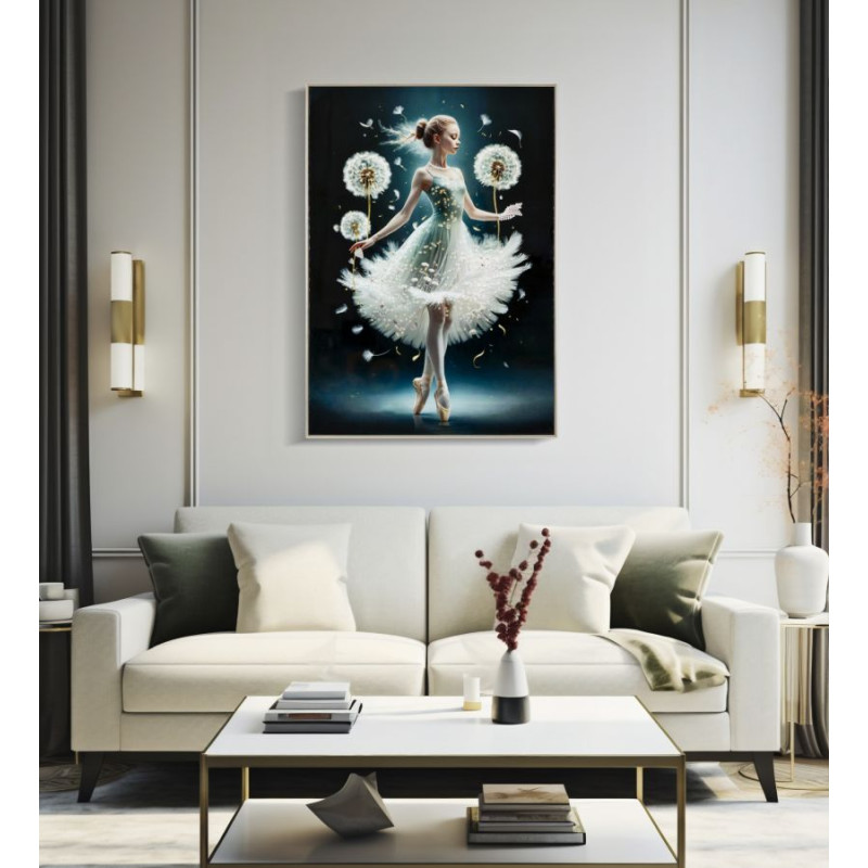 PEINTURE SUR TOILE LAQUÉE DANSANT AVEC CADRE -A- CM 72X4X102