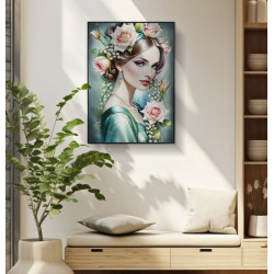 PEINTURE SUR TOILE LAQUÉE FANTAISIE AVEC CADRE -A- CM 72X4X102