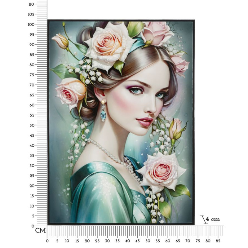 PEINTURE SUR TOILE LAQUÉE FANTAISIE AVEC CADRE -A- CM 72X4X102