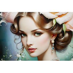 PEINTURE SUR TOILE LAQUÉE FANTAISIE AVEC CADRE -B- CM 72X4X102