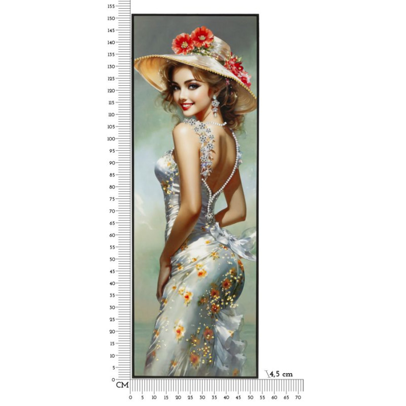 PEINTURE SUR ÉLÉGANTE TOILE LAQUÉE AVEC CADRE -B- CM 52X4,5X152