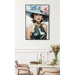 PEINTURE SUR TOILE LAQUÉE PAM AVEC CADRE -A- CM 62X4X92