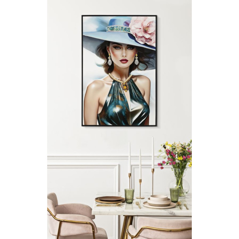 PEINTURE SUR TOILE LAQUÉE PAM AVEC CADRE -A- CM 62X4X92