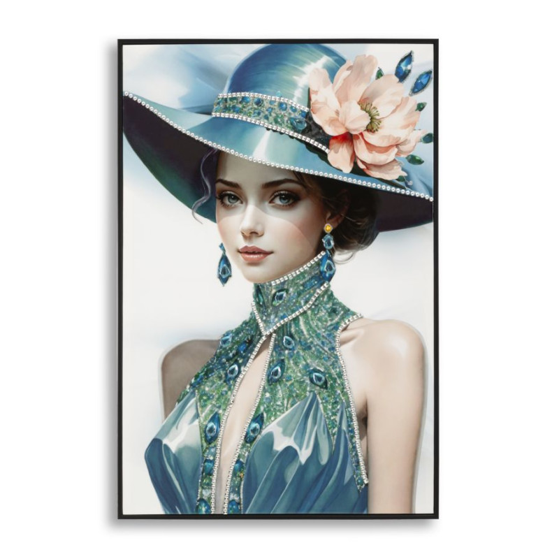 PEINTURE SUR TOILE LAQUÉE PAM AVEC CADRE -B- CM 62X4X92