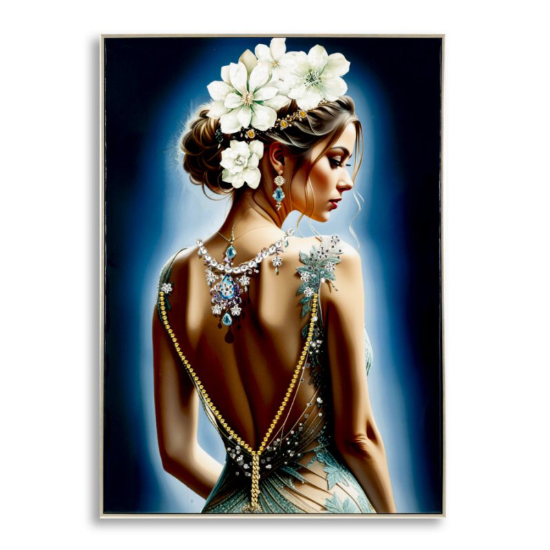 PEINTURE SUR TOILE LAQUÉE ISABEL AVEC CADRE -A- CM 72X4X102