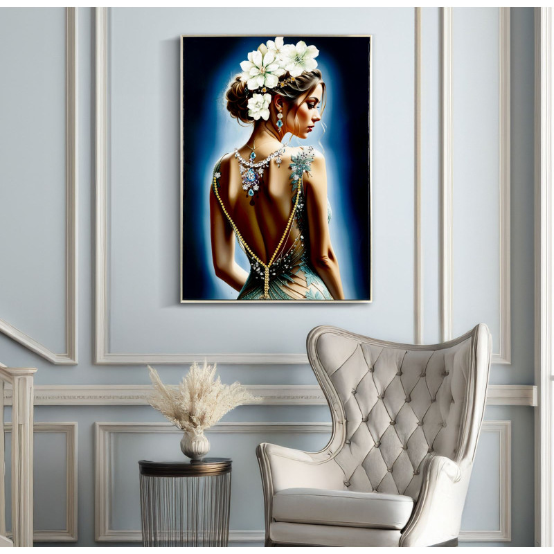 PEINTURE SUR TOILE LAQUÉE ISABEL AVEC CADRE -A- CM 72X4X102