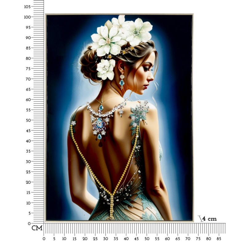 PEINTURE SUR TOILE LAQUÉE ISABEL AVEC CADRE -A- CM 72X4X102