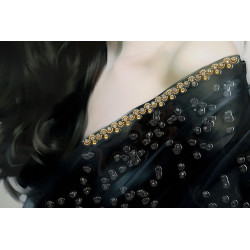 PEINTURE SUR TOILE LAQUÉE OR AVEC CADRE -A- CM 62X4X92