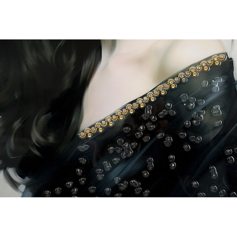 PEINTURE SUR TOILE LAQUÉE OR AVEC CADRE -A- CM 62X4X92