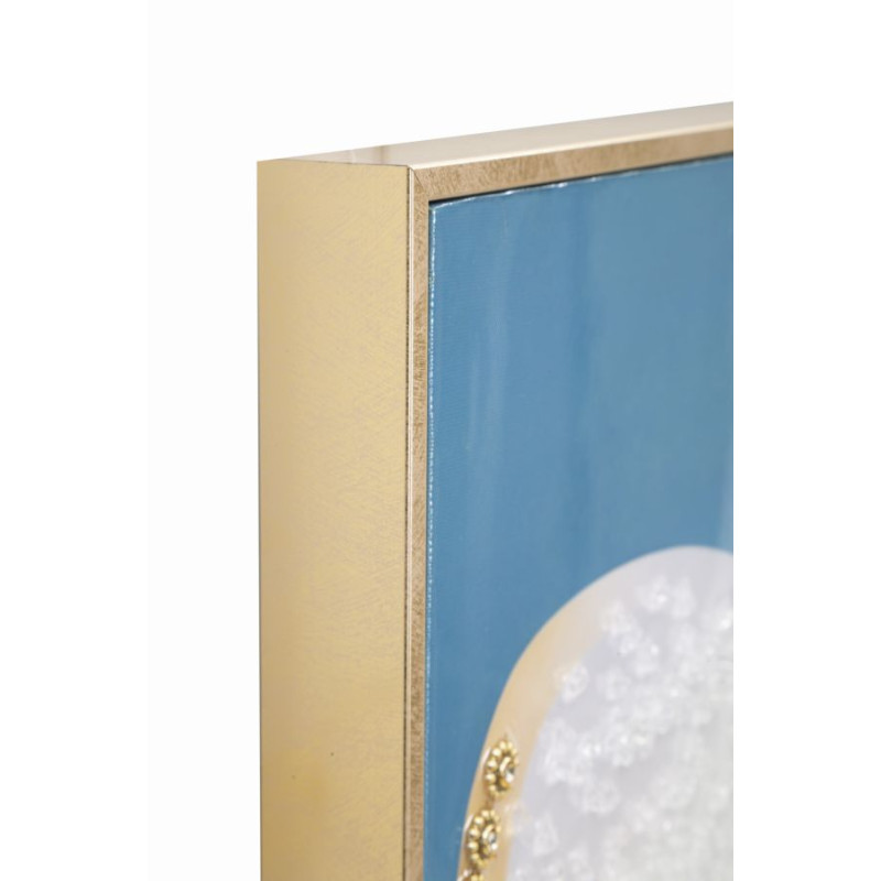 PEINTURE SUR TOILE LAQUÉE DORI AVEC CADRE -B- CM 62X4X92